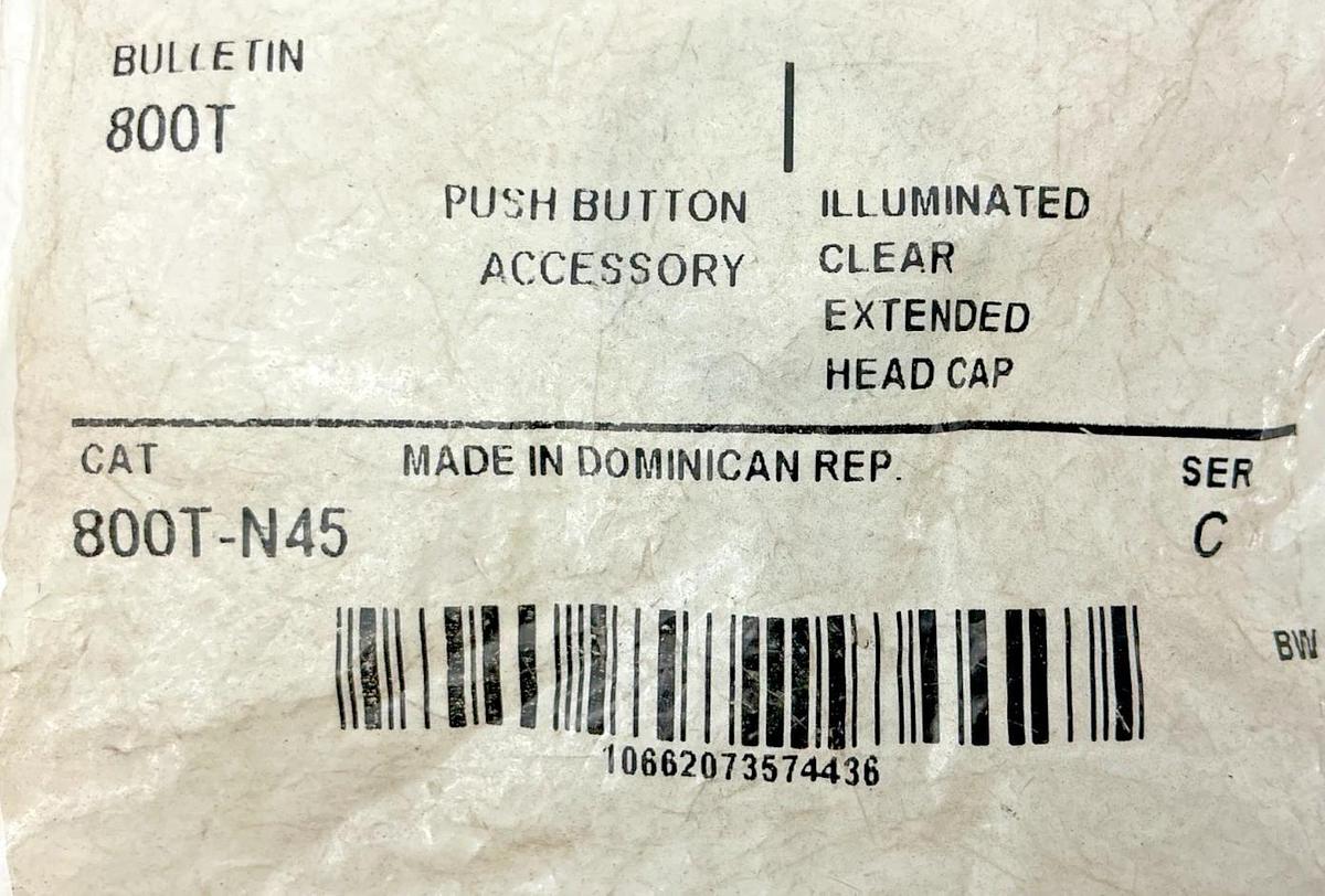Lot of 3 New Allen Bradley 800T-N45 Ser C Push Button Illuminated Clear Head Cap