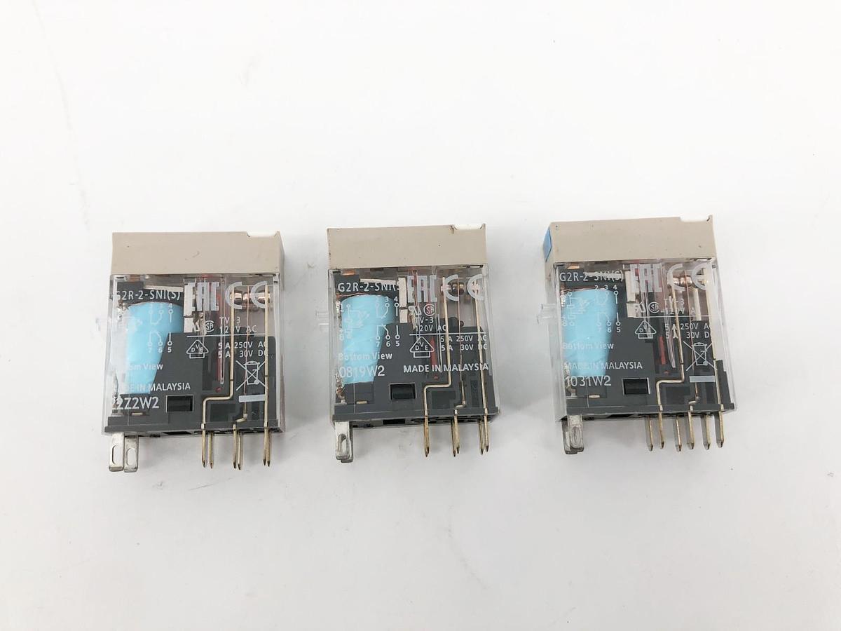 Lot of 3 New Omron G2R-2-SNI(S) Relays 24VDC 5A 8-Pin - No Box