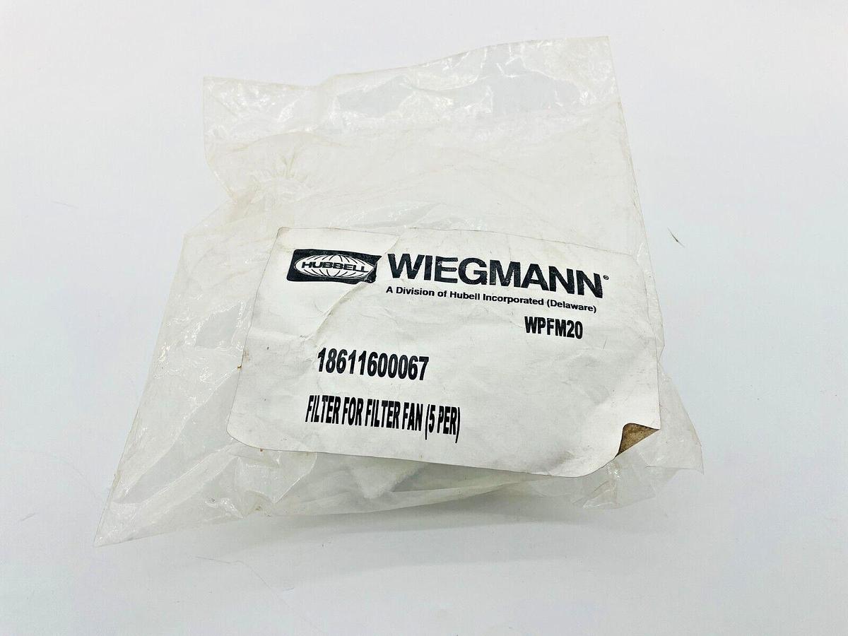 Bag of 5 New Hubbell Wiegmann WPFM20 Filter for Filter Fan 350G 18611600067