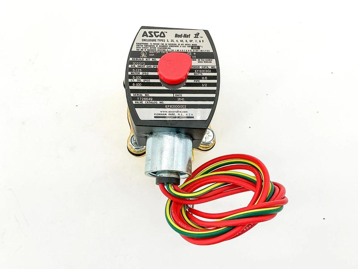 New Asco EF8210G002 24VDC Solenoid Valve 1/2" Pipe 5-100PSI 11.6W