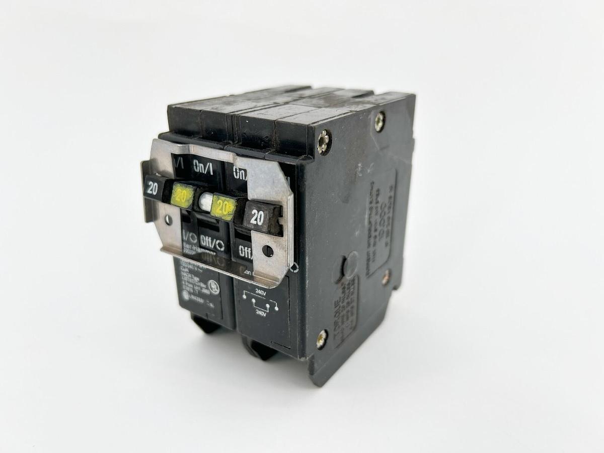 Used Cutler Hammer BQ220220 Circuit Breaker 2 Pole 20A 240V 14-4 AWG