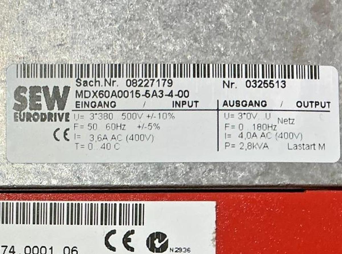 New SEW Eurodrive MDX60A0015-5A3-4-00 Movidrive Inverter 380-500VAC 08227179