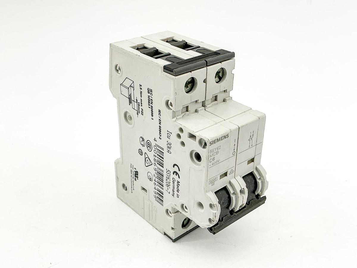 New Siemens 5SY6206-7 Mini Circuit Breaker 400V 2P - No Box
