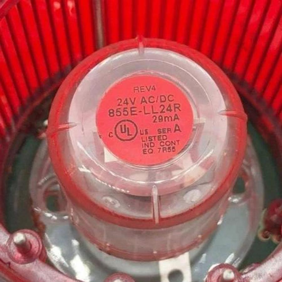 Used Allen Bradley 855T-B24TL4 Red Stack Light W/ Lamp 24VAC/DC Steady LED