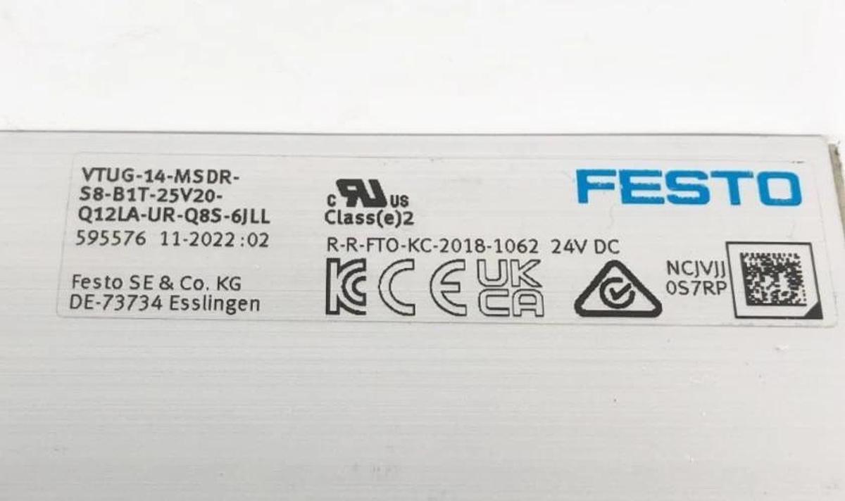New Festo VTUG-14-MSDR-S8-B1T-25V20-Q12LA-UR-Q8S-6JLL Valve 595576 - No Box