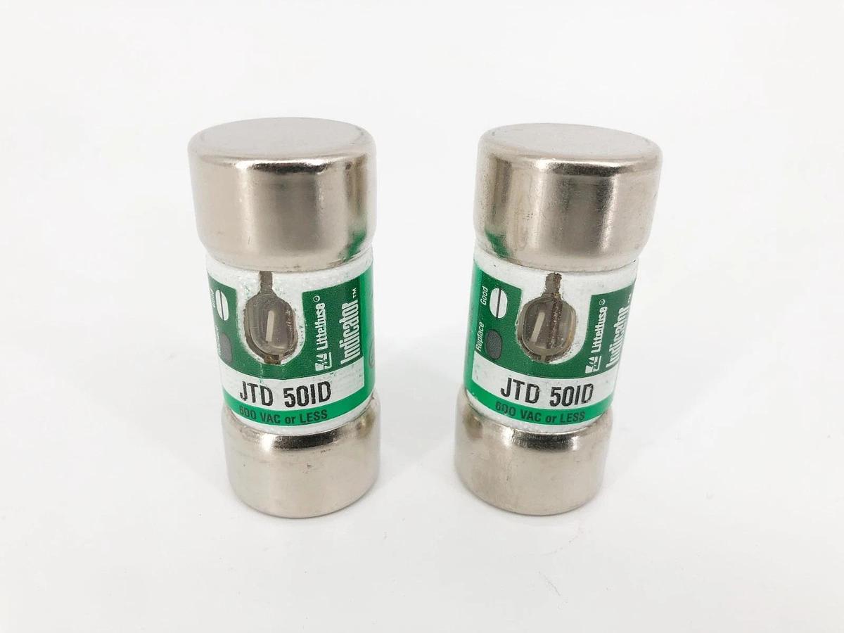 Lot of 2 New Littelfuse JTD-50-ID Time Delay Fuses 50A 600V Class J - No Box
