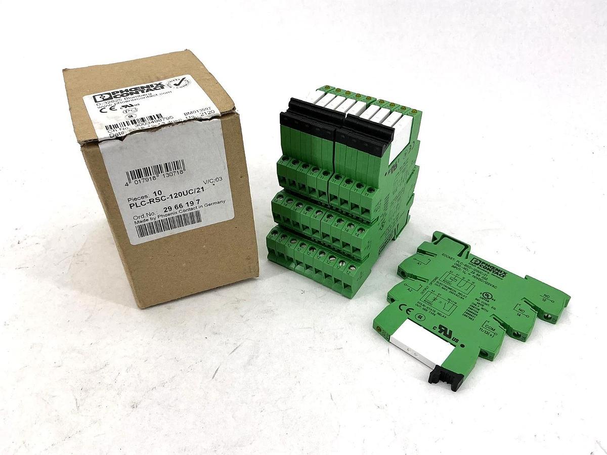 Box of 10 Phoenix Contact PLC-RSC-120UC/21 PLC Terminal Block 6A 120VAC 2966197