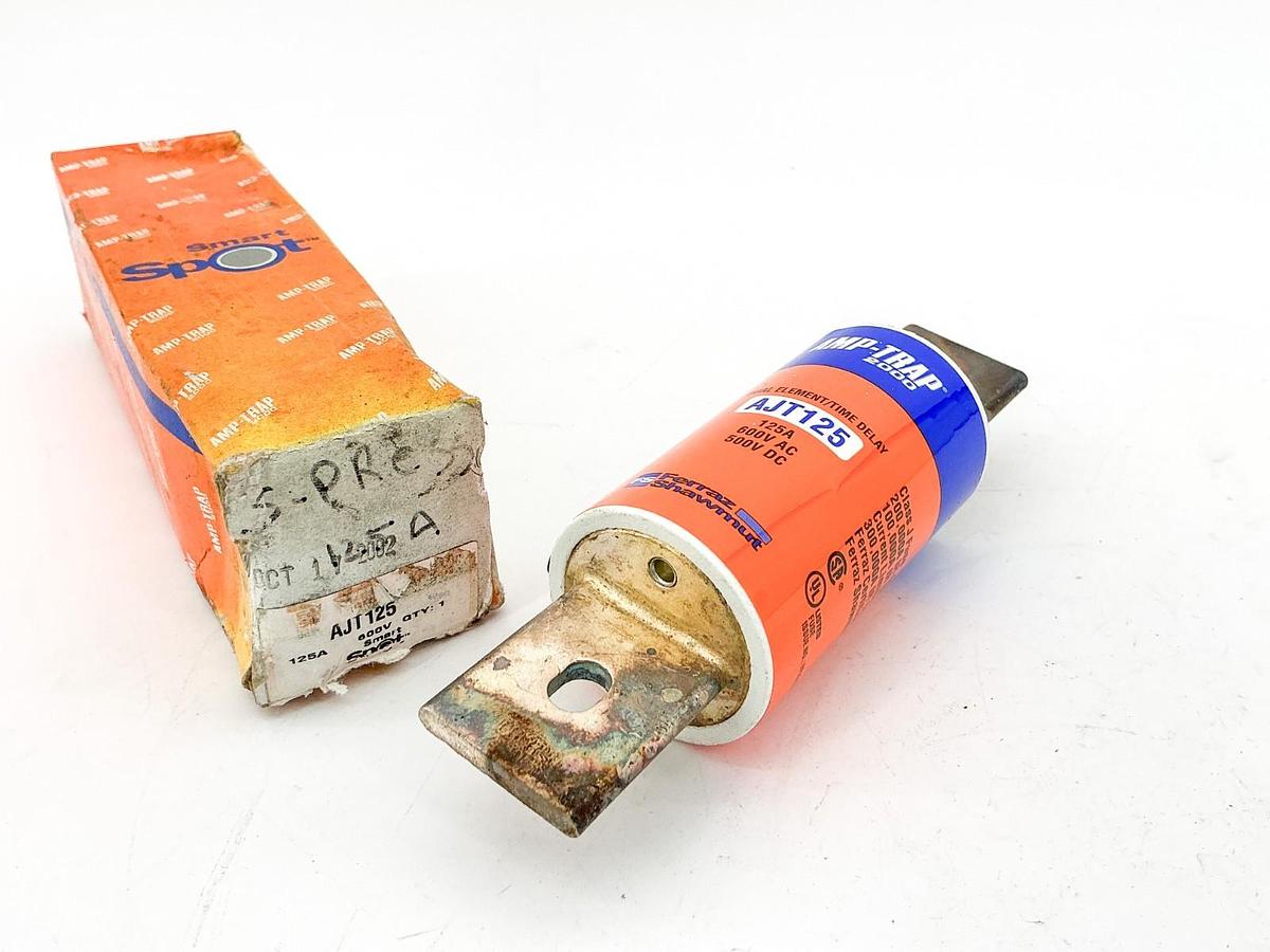 New Ferraz Shawmut AJT125 Dual Element Time Delay Fuse 125A 500/600V Class J