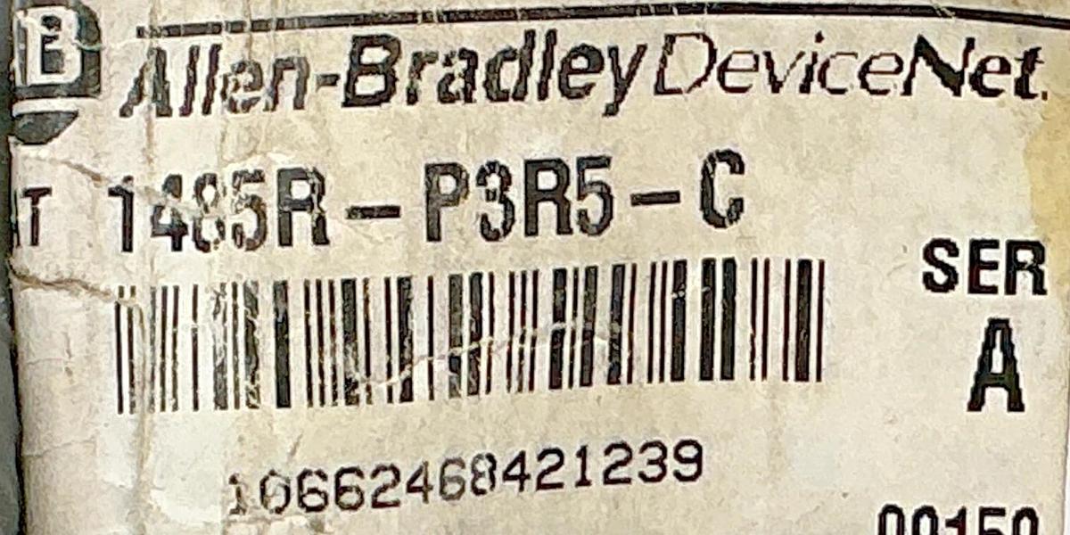 Used Allen Bradley 1485R-P3R5-C Ser A DeviceNet Female Cable 5-Pin 3A 24VDC