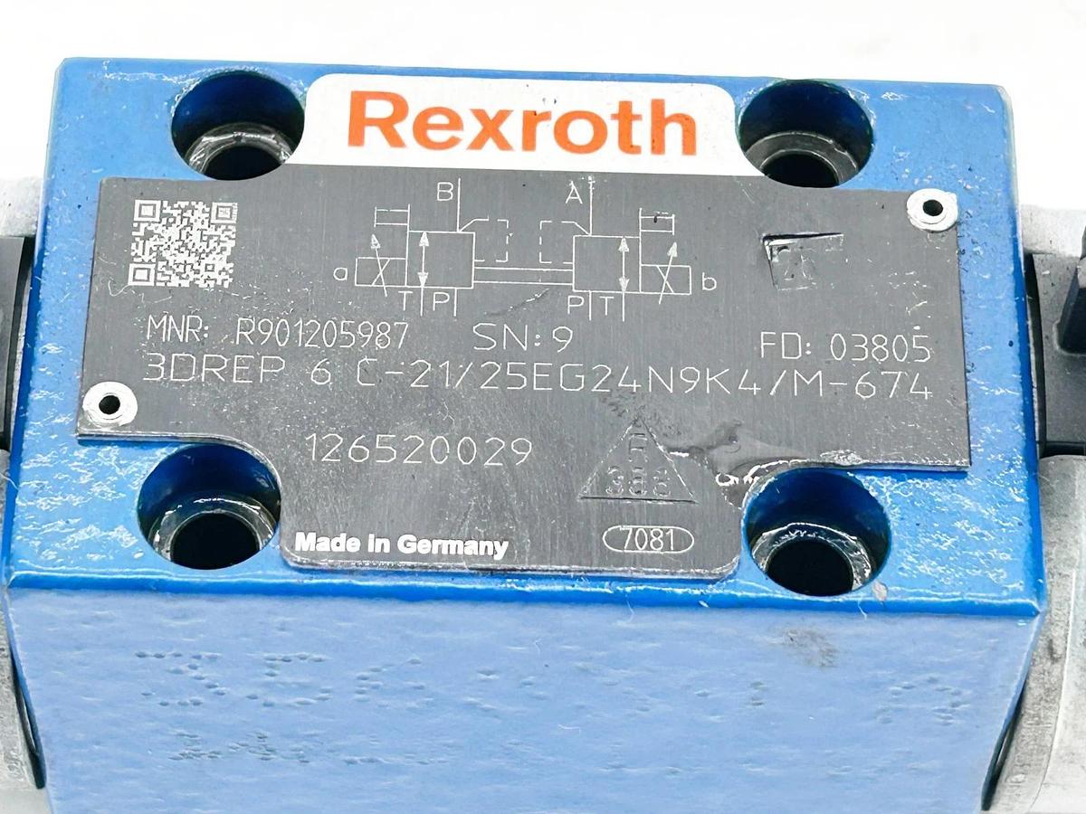 New Rexroth R901205987 Solenoid Valve DREP-6-C-21/25EG24N9K4/M-674 - No Box