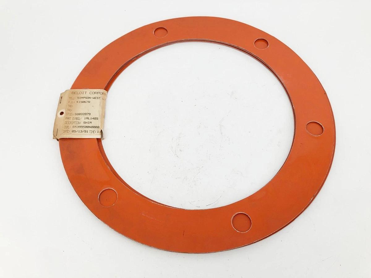 Lot of 6 New 1AL1485 Orange Aluminum Gaskets 16" OD 11-3/4" ID - No Box