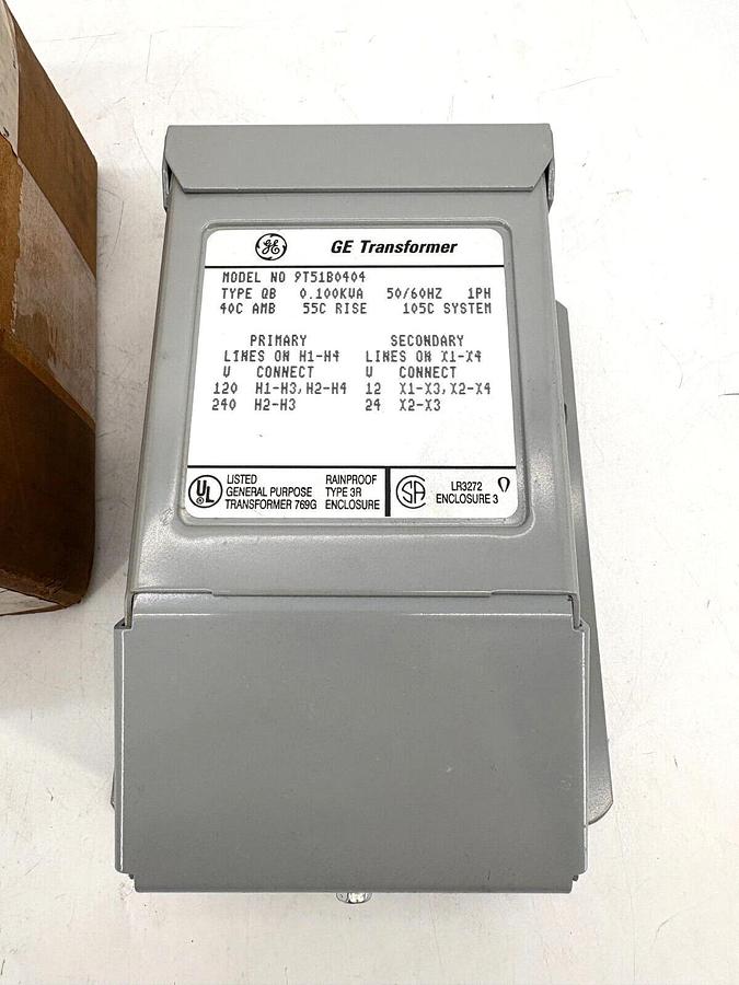 New GE 9T51B0404 Buck Boost Transformer 100VA Pri. 120/240V Sec. 12/24V