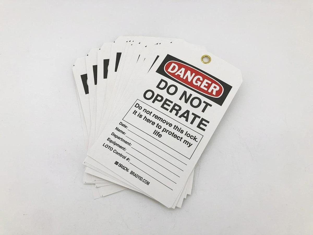 New Brady B-853 Lockout Tags "Do Not Operate" 7" x 4" 25/PK