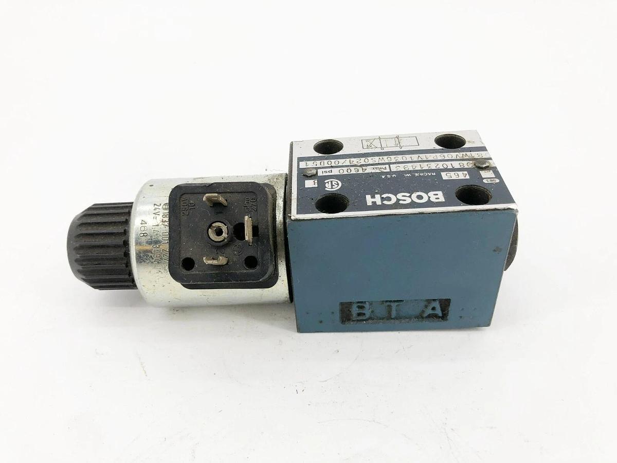 Used Bosch 9810231493 Hydraulic Solenoid Valve 4600psi 24VDC 81WV06P1V1036WS024/00D51