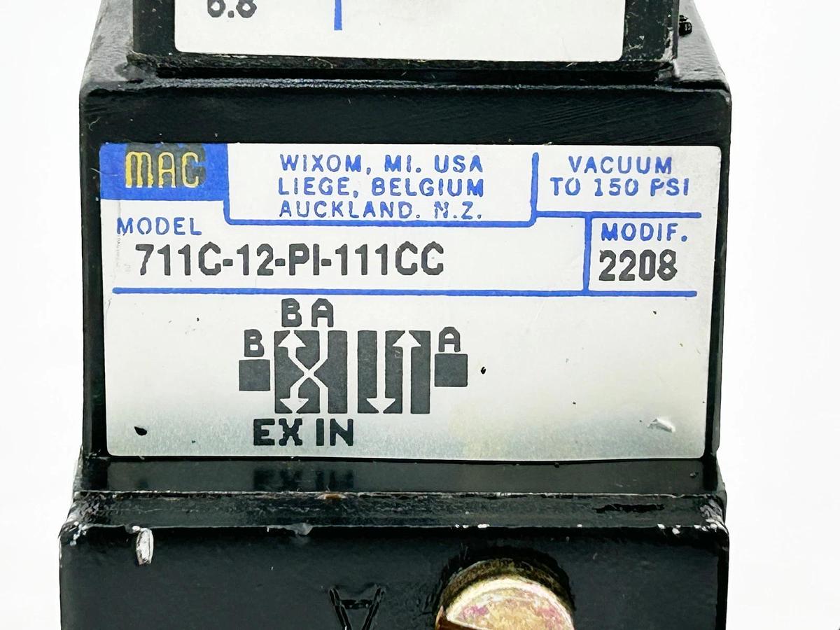 New Mac Valves 711C-12-PI-111CC Solenoid Valve 1/4" NPT 120V 6.8W 150PSI