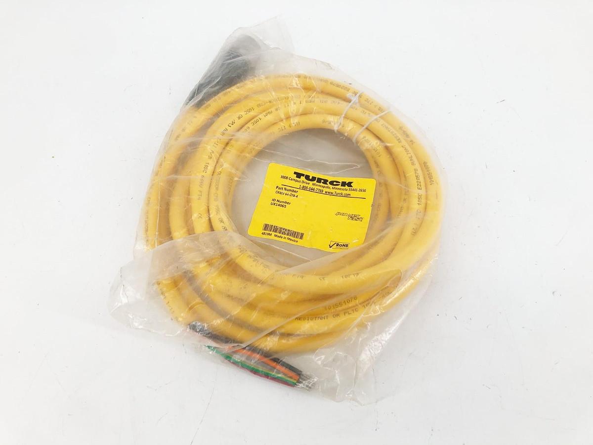 New Turck CKMV 64-078-4 PowerFast Cordset Straight Female M23 UX14065