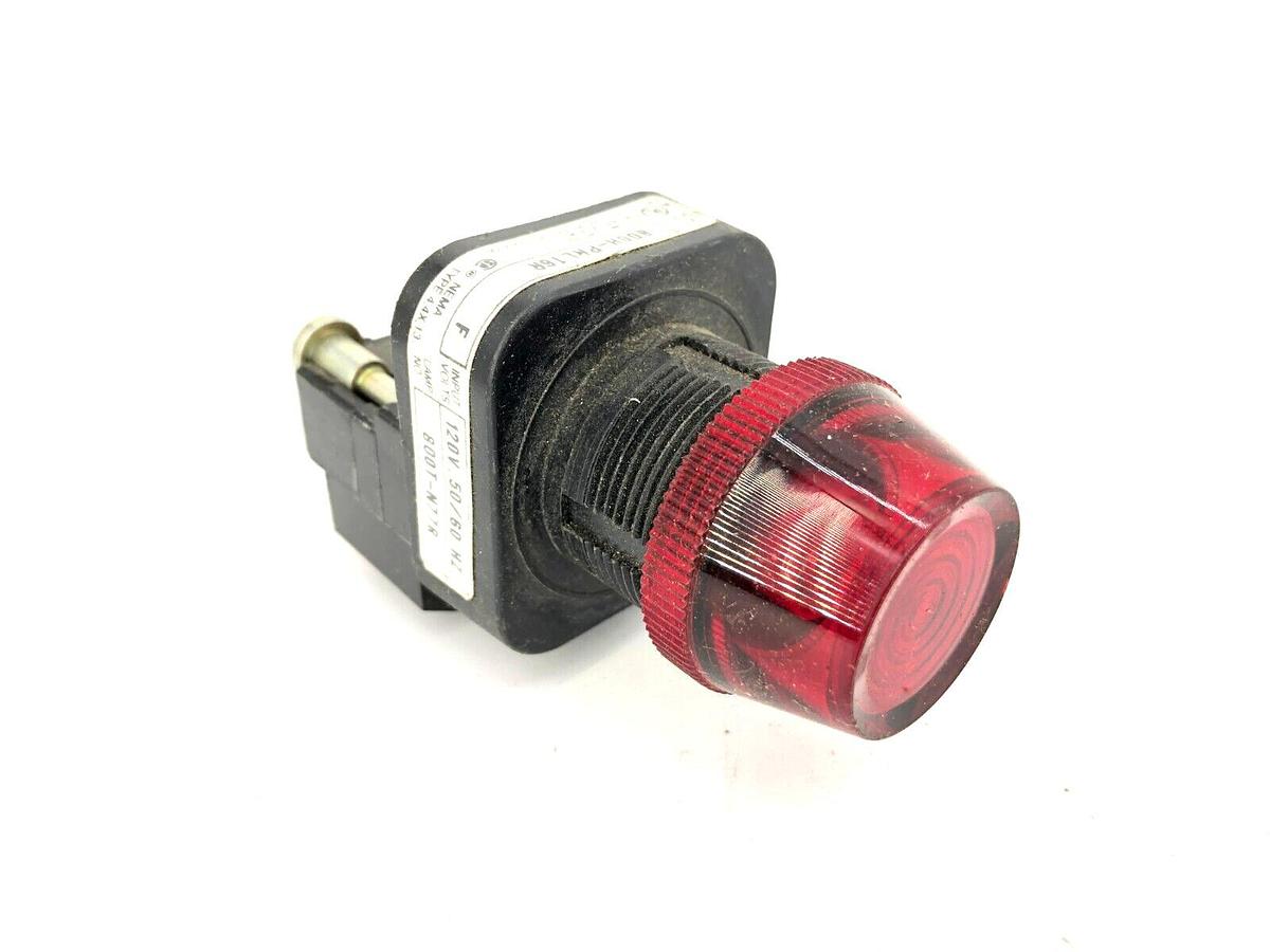 Used Allen Bradley 800H-PRL16R Ser. F Pilot Light Red 120V 50/60Hz