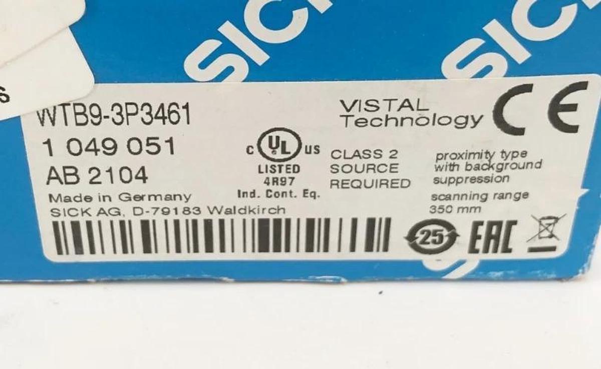 New Sick WTB9-3P3461 Photoelectric Sensor 10-30VDC 1049051