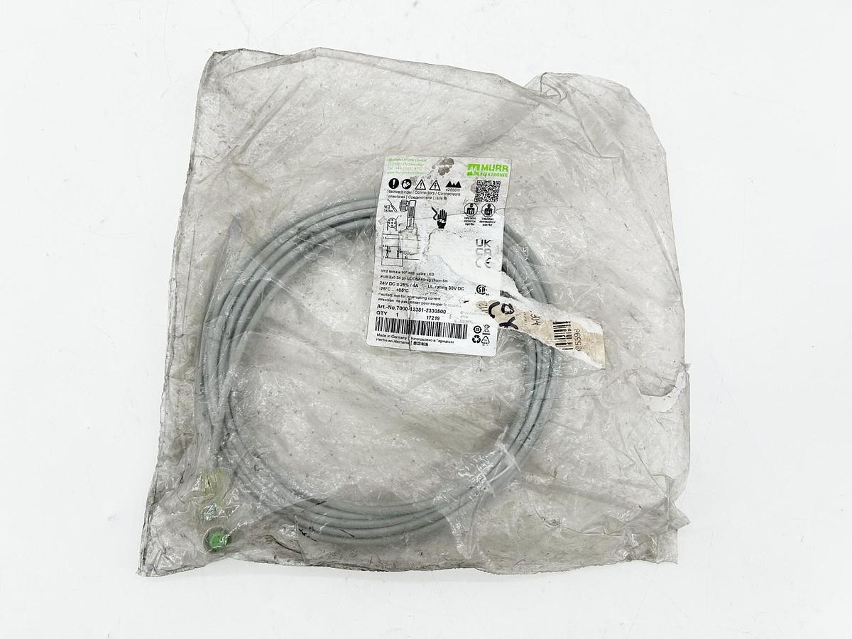 New Murr 7000-12381-2330500 Cordset M12 Female 5-Pin 30VDC