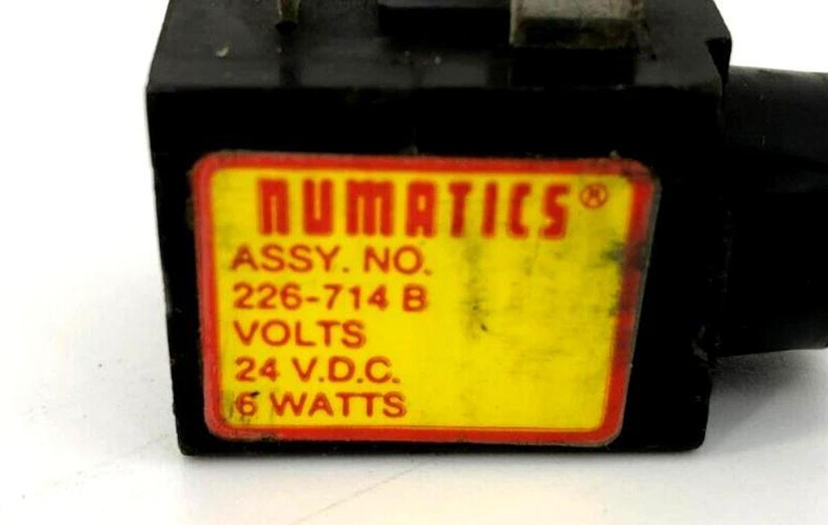 Used Lot of 2 Numatics 226-714B Solenoid Coils 24VDC 6W