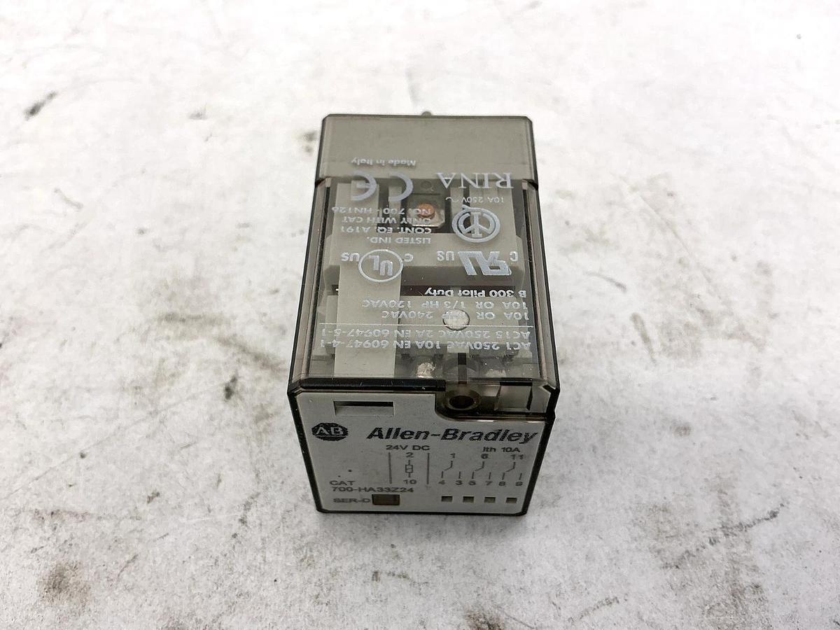 New Allen Bradley 700-HA33Z24 Ser D Relay 11-Pin 10A 250VAC