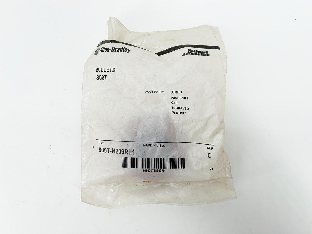 New Allen Bradley 800T-N209RE1 Pushbutton Cap 30MM Jumbo Red Illuminated Ser.C