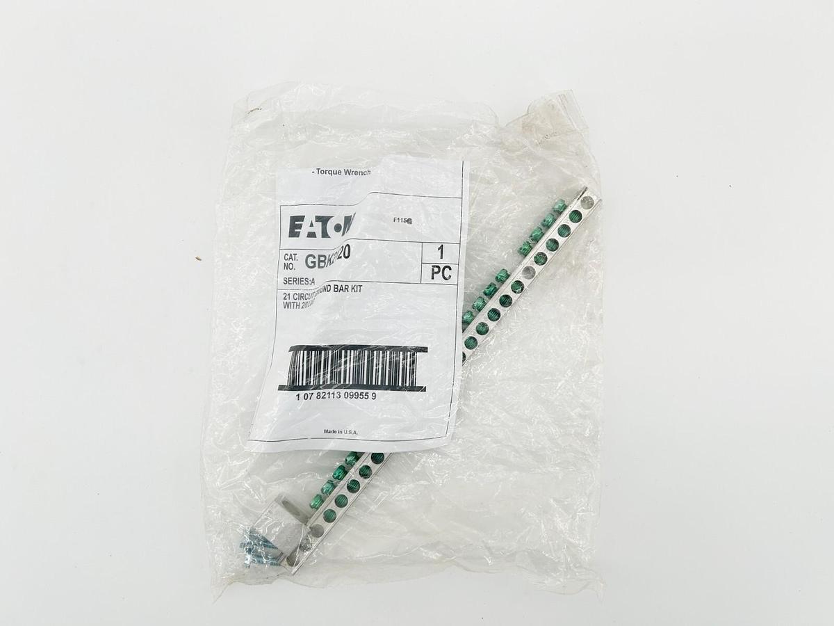 New Eaton GBK2120 Circuit Ground Bar 21 Terminals 2/0 Lug 3/4" CH Series