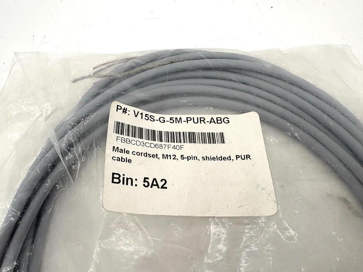 New Pepperl + Fuchs V15S-G-5M-PUR-ABG Shielded Cable Connector