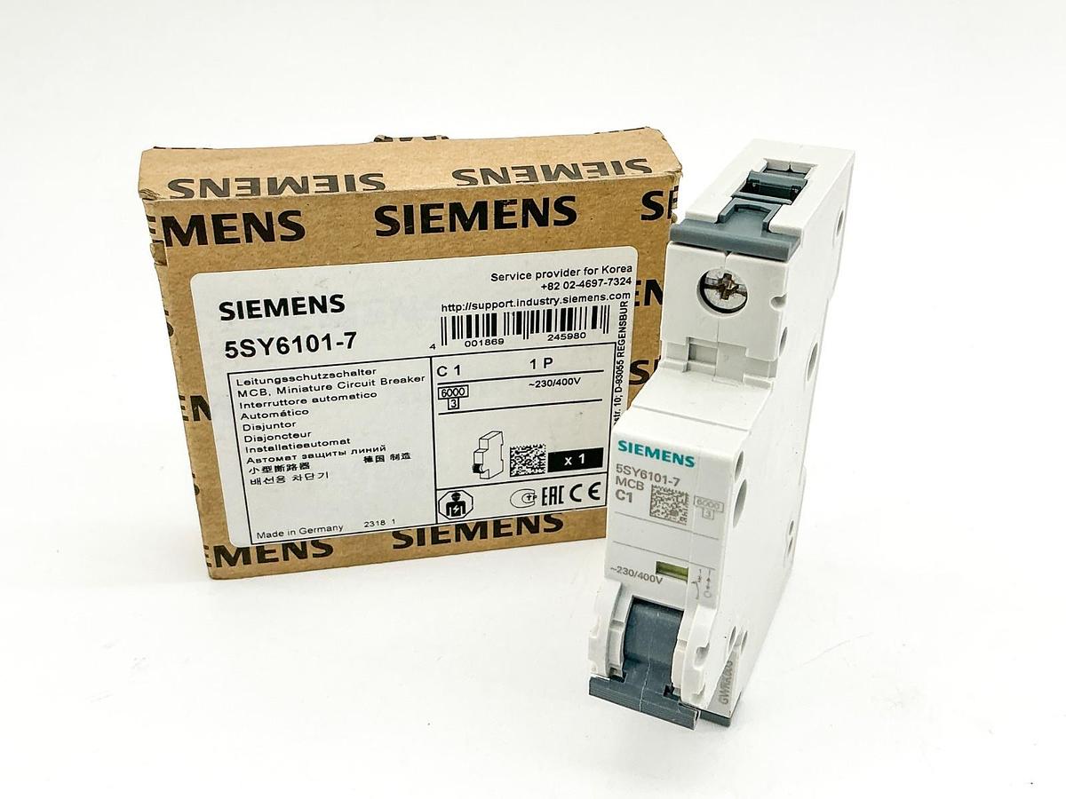 New Siemens 5SY6101-7 Mini Circuit Breaker 230/400V 1P
