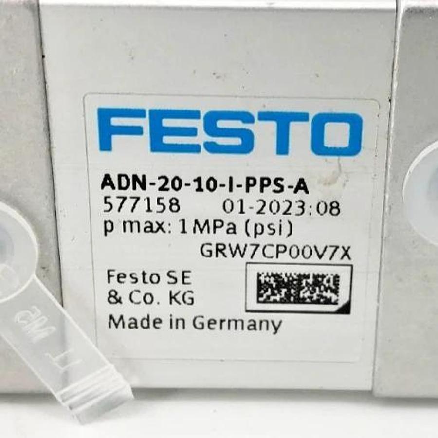 New Festo ADN-20-10-I-PPS-A Pneumatic Cylinder 577158 10 Bar - No Box