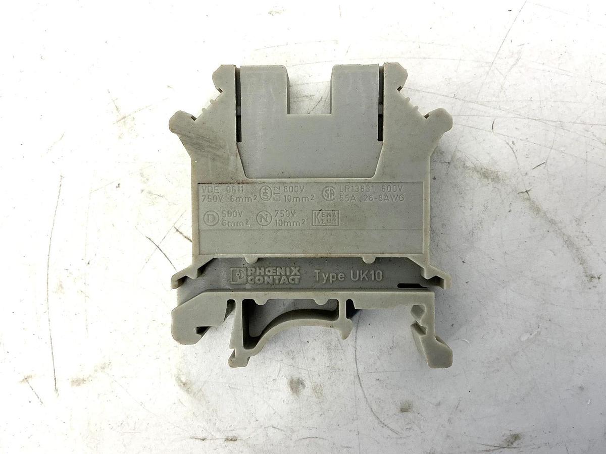 Lot of 5 New Phoenix Contact UK-10 Terminal Block 26-8AWG 55A 600V UK10