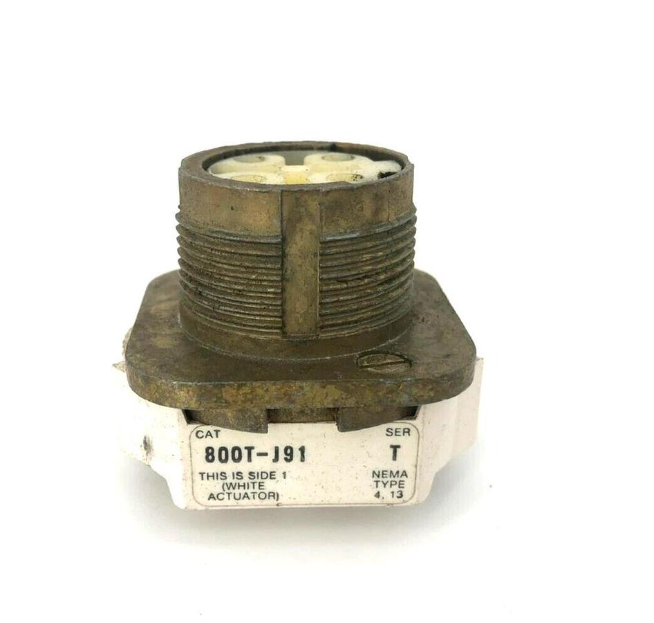 Used Allen Bradley 800T-J91 Ser. T Selector Switch - Missing Knob/ Contact Block