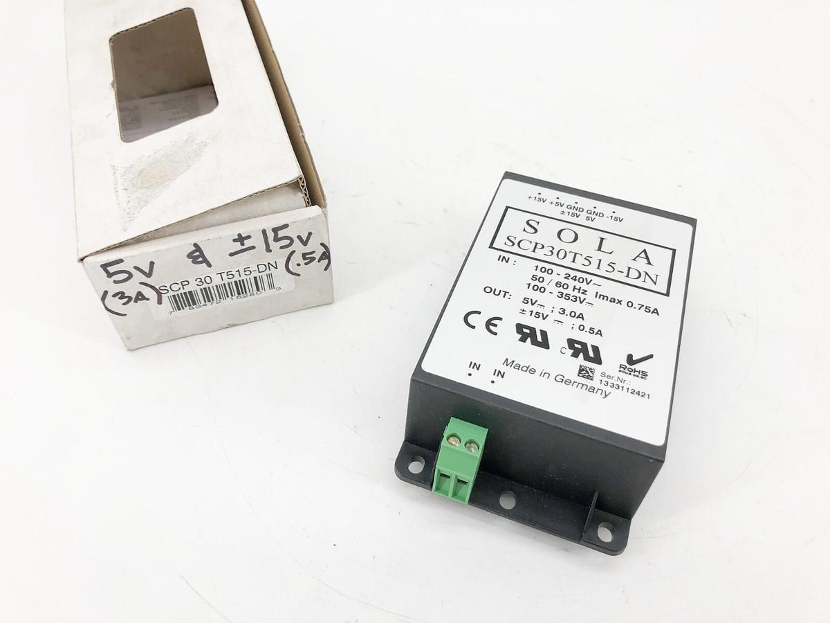 New Sola SCP30 T515-DN Power Supply 100-240V 50/60Hz 100-353V 5V 3A Output