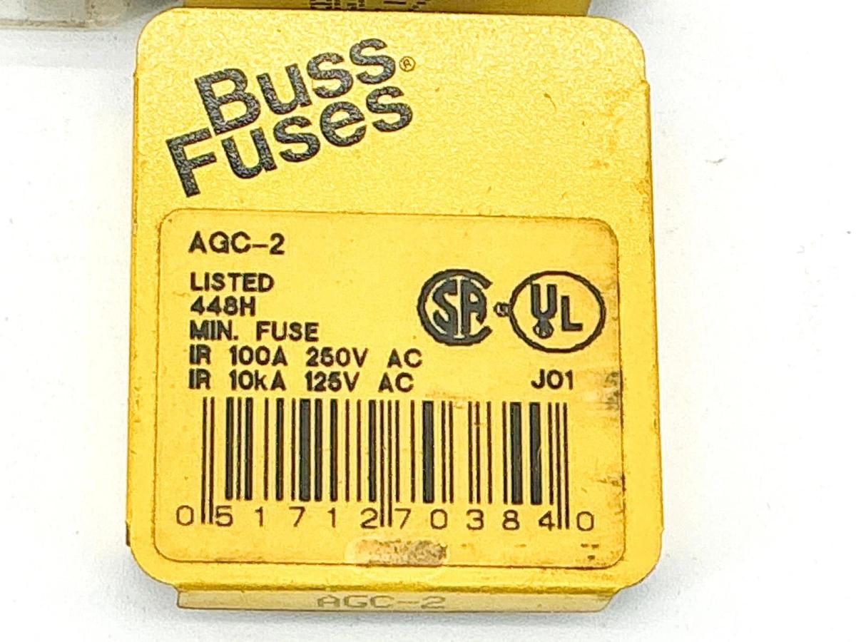 New Lot of 19 Bussmann AGC-2 Glass Fuse 2A 250V