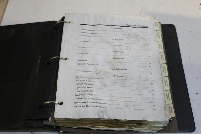 Parts Only Fadal Engineering CO. Inc. VMC Users Manual (B16)