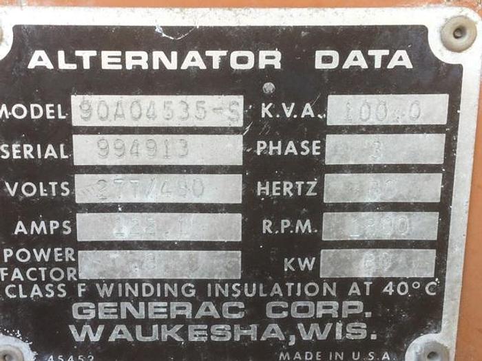 Used 1999 Generac 80 kW