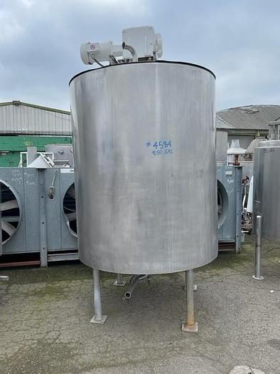 Used 850 Gallon Stainless Steel Jacketed Mix Tank with Sweep Agitation