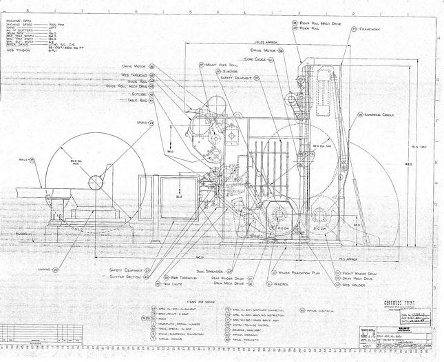 Used Valmet KL-200 Valmet Winder, Model Kl-200, 156" Trim, 7500 Fpm, Dual Drum, 200 Hp Dc Motor With Slitter Section, 10 Slitting Blades, Shaftless Take-Up Unit With Automatic Roll Loader, 12- Roll Capacity And Operator Control Station #26538