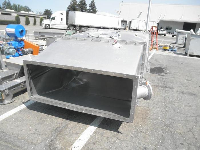 Used Hopper, 150 CF, S/st, 50" X 36" X 9', Live Bottom Bin #S740528