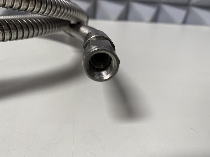 Used Stainless Steel 108" Flexible Braided Hose w/ 1/2" Sanitary Fittings & 1/4" NPT