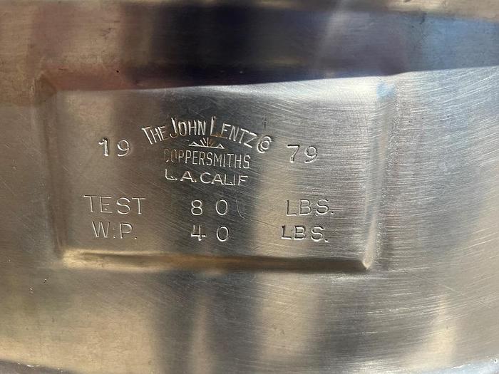 Used Kettle, 80 Gallon, S/st, Jkt, Lee, John Lentz, 40 PSI #S744757