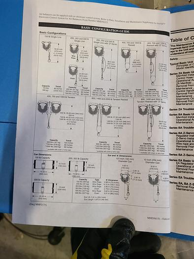Used Zimmerman  200 Lb Air Balance Back Saving Heavy Lifting Hoist for Coil Stock