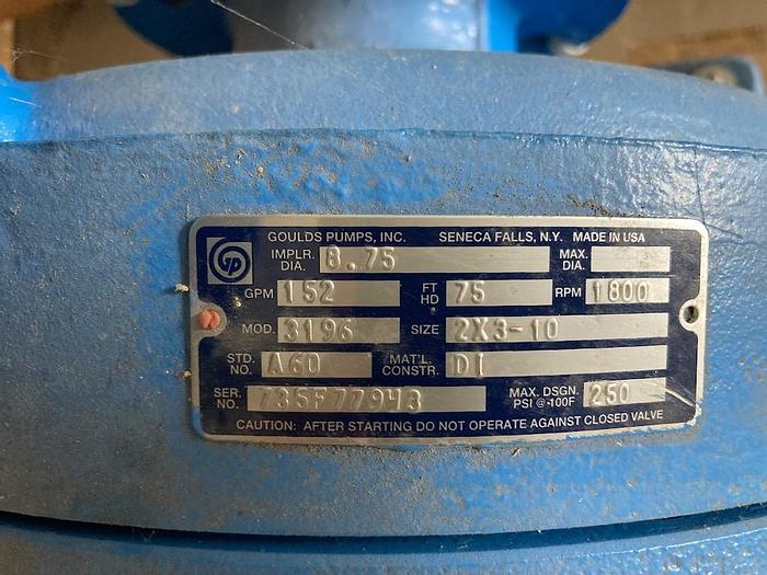 Used Unused Goulds 2 X 3 X 10 Model 3196 pump