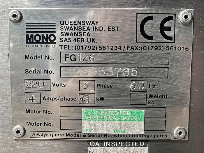 Used USED Mono Bread Slicer, Model FG-126