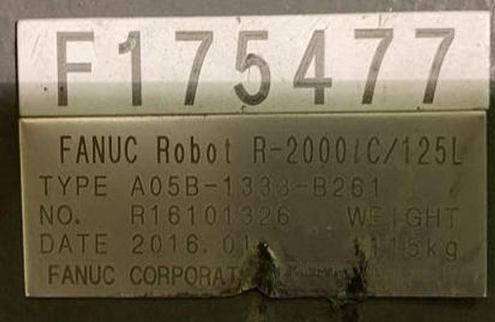 Used FANUC R2000iC/125L 6 AXIS CNC ROBOT WITH R30iB CONTROLLER, IR VISION, 125KG X 3,100 MM H REACH