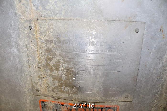 Used Voith VS 20 Pressure Screen with Mulitfoil Rotor #28711