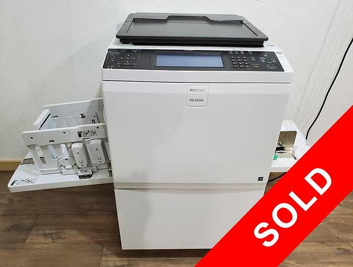 Used Ricoh DD 6650p Digital Duplicator with Network Print and Stand. Only 607K Meter!