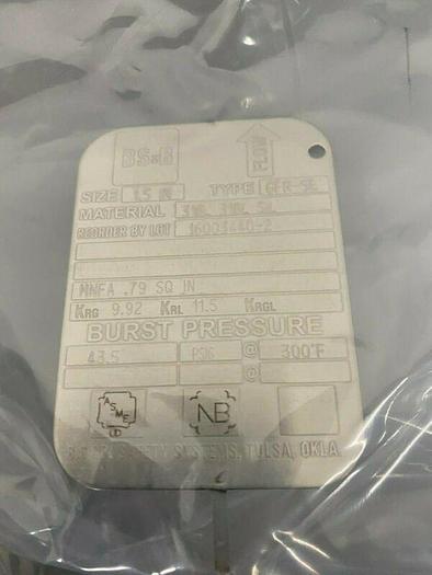Used BS&B Type GFR-SE Burst Pressure 1.5" Rupture Disc 43.5 PSIG