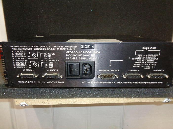Used PCT Systems Model 9400 Megasonic Hyperclean Ultrasonic Generator Controller