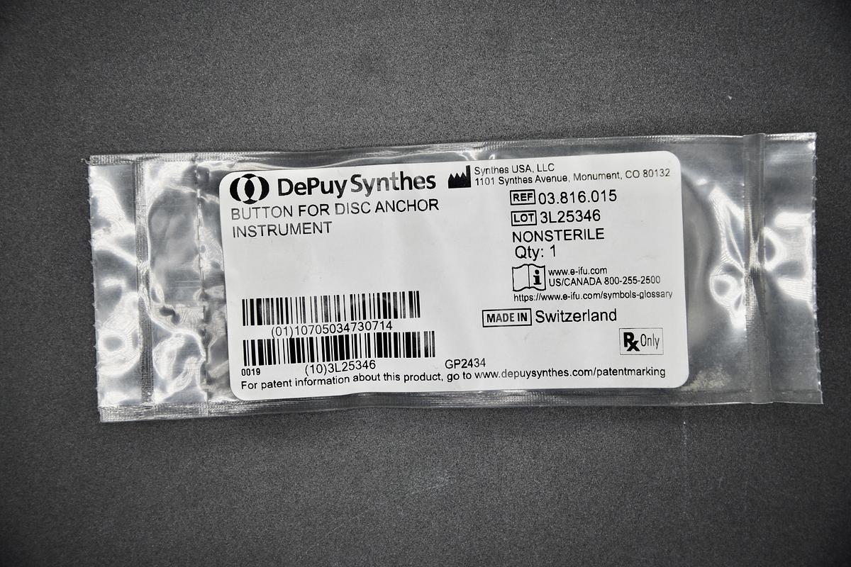 DEPUY SYNTHES 03.816.015 BUTTON FOR DISC ANCHOR INSTRUMENT